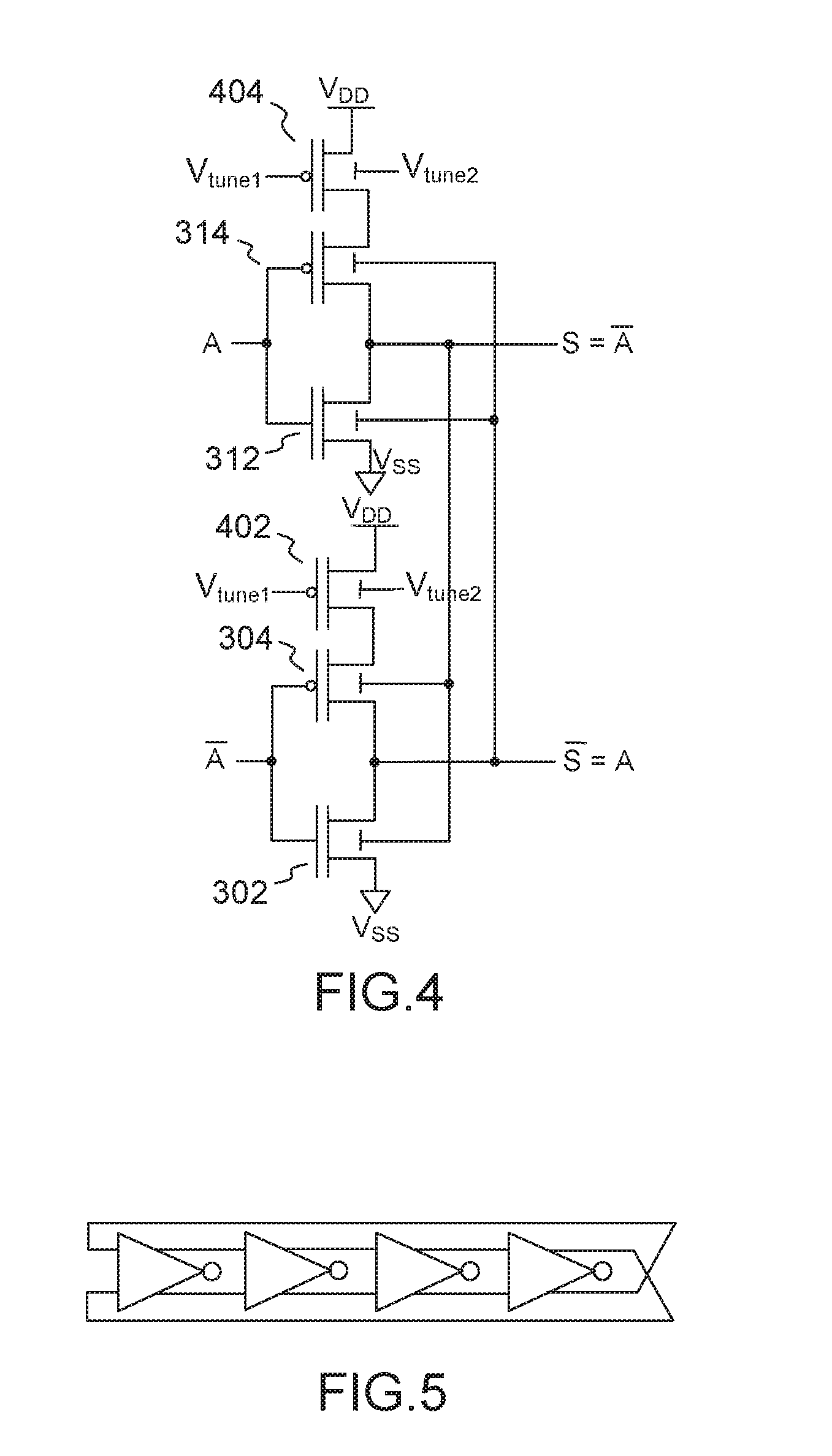 Method and device for auto-calibration of multi-gate circuits