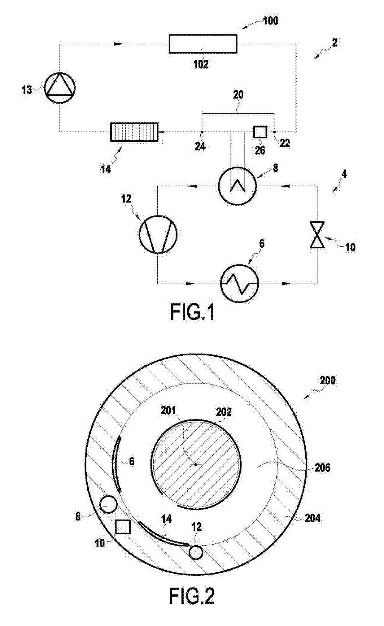 System for cooling a circuit of a first fluid of a turbomachine