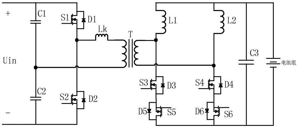 Wide voltage range high efficiency high frequency isolated battery charging and discharging circuit and its control method