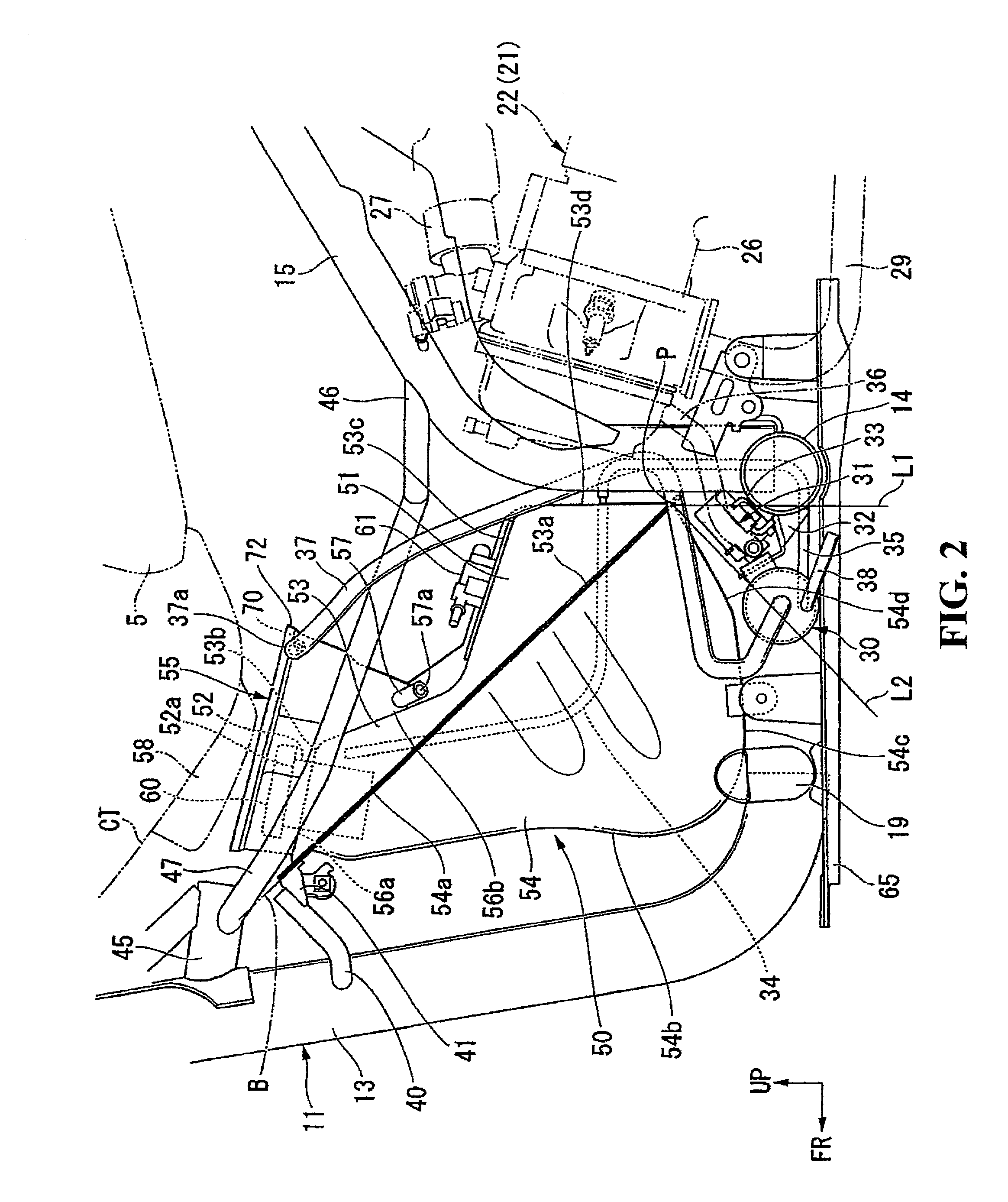 Arrangement structure for canister of saddle type vehicle