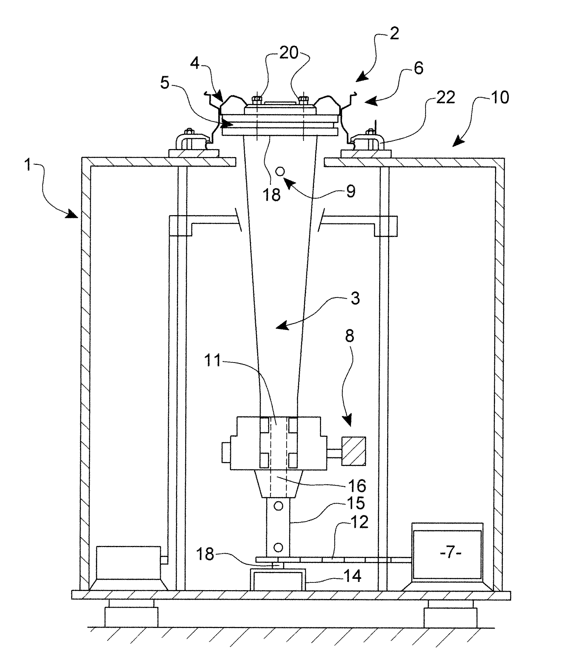 Method of considering the dynamic behavior of a movable member of a machine for performing a wheel fatigue test