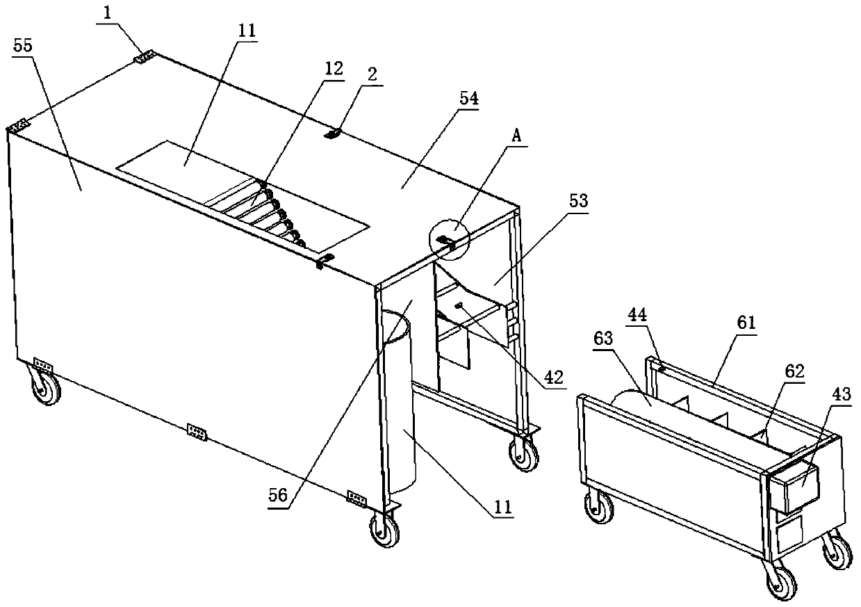 Canteen tableware classification and recycling cart