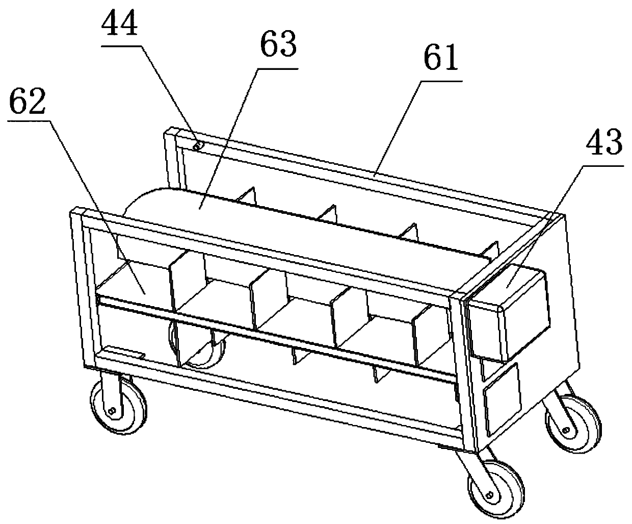 Canteen tableware classification and recycling cart