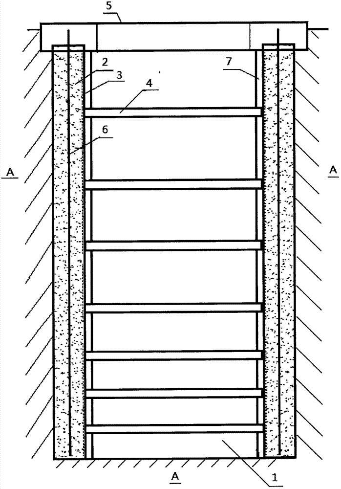 Deep foundation pit underground warehouse and construction method thereof
