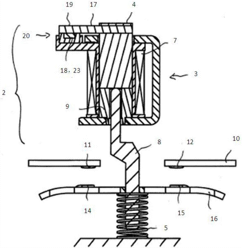 High-speed circuit breaking array for breaking a current path in a switching device