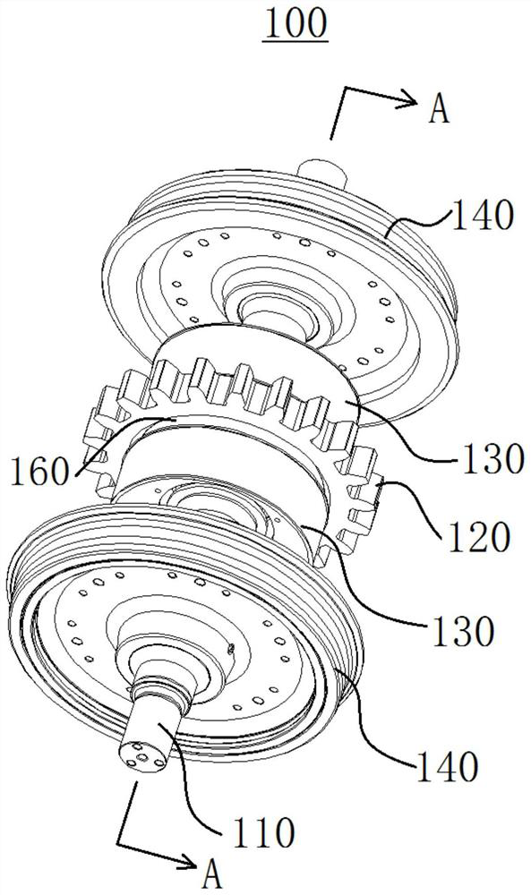 Brake wheel pair for non-power rack rail bogie and non-power rack rail bogie