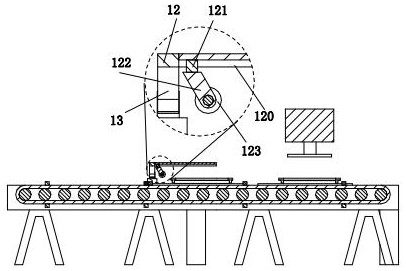 Automatic conveying device for plastic woven bag production line