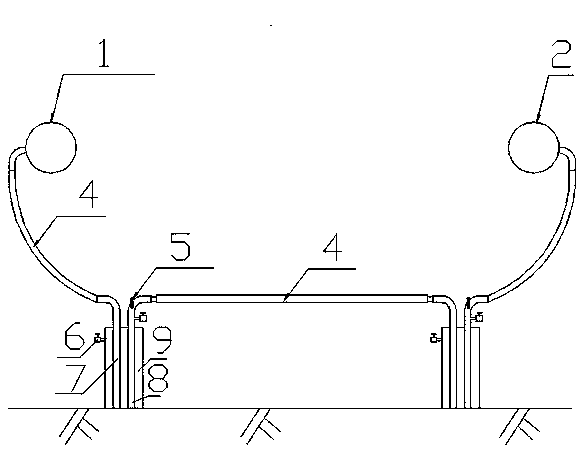 Series connection process device for freezing pipes of pitshaft of overlength inclined shaft