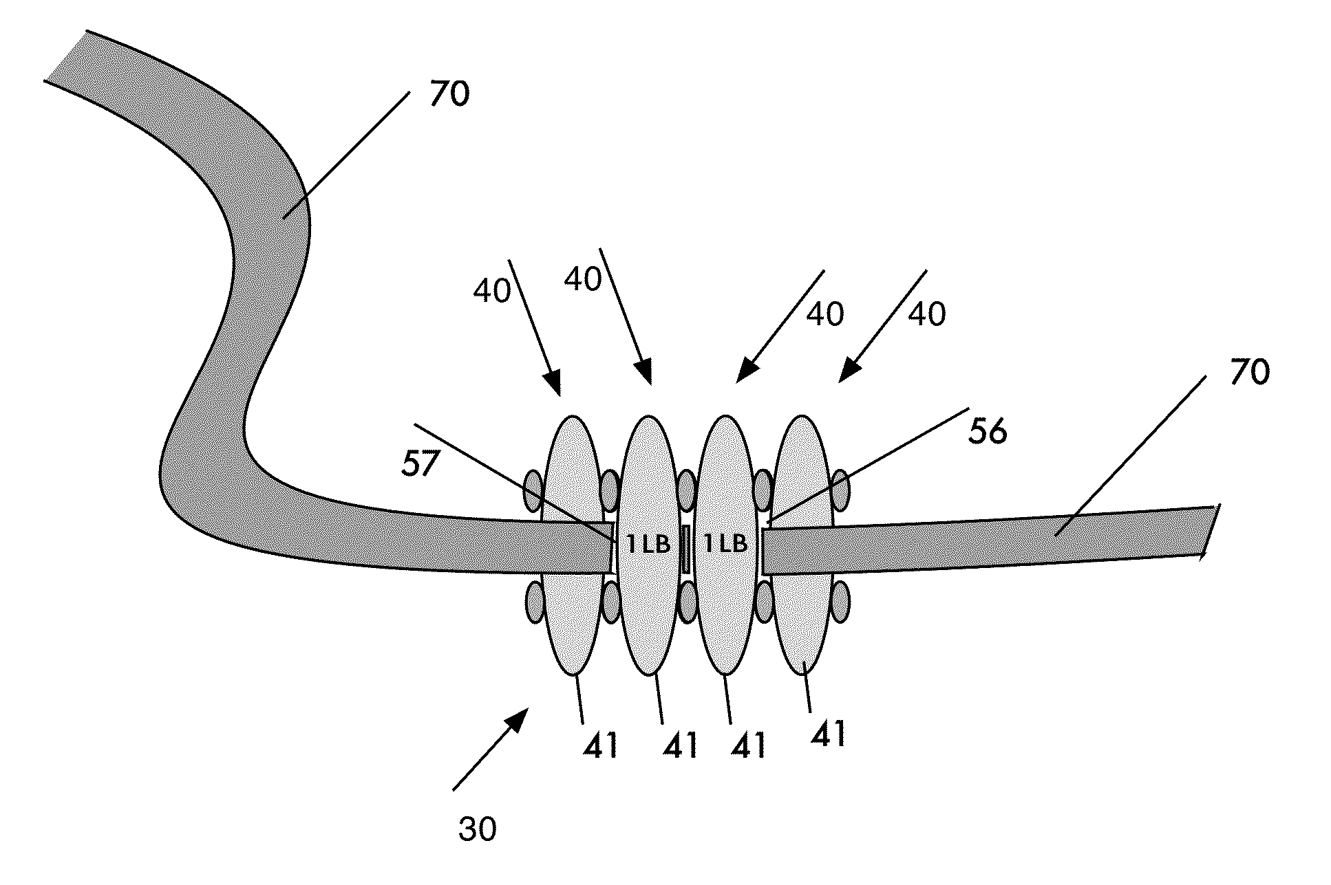 Method and apparatus for a modular underwater weighting system