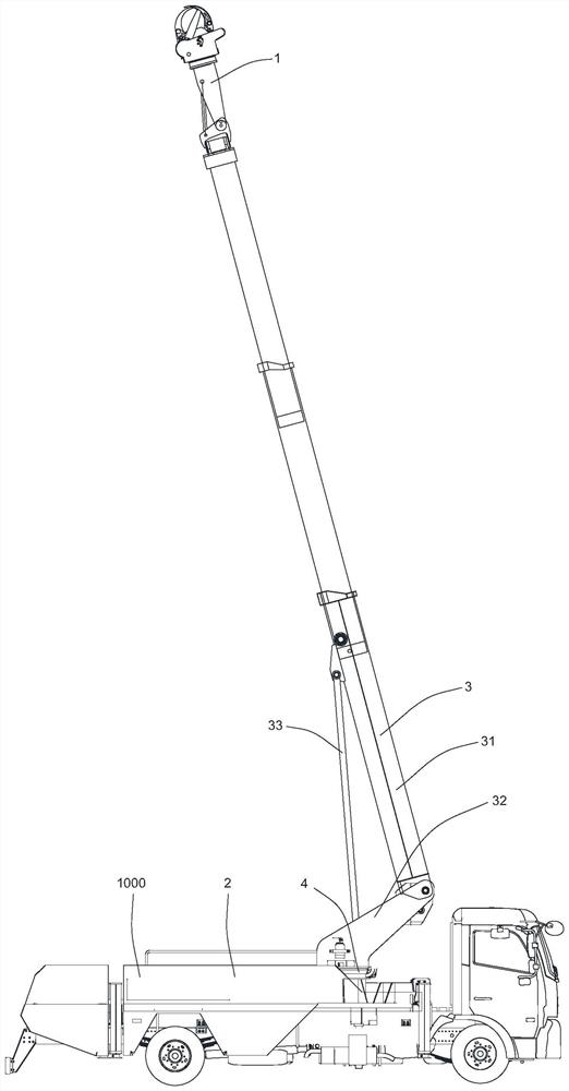 Branch trimming vehicle and branch trimming device thereof