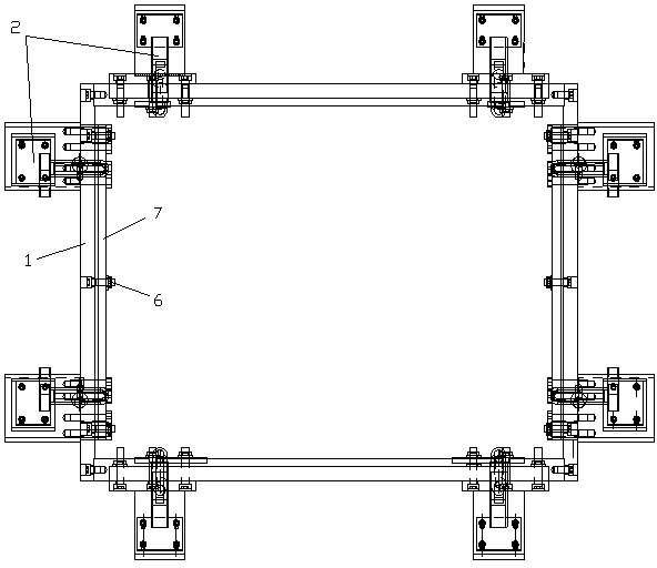 Tool for combined welding of skirt board frame of rail vehicle