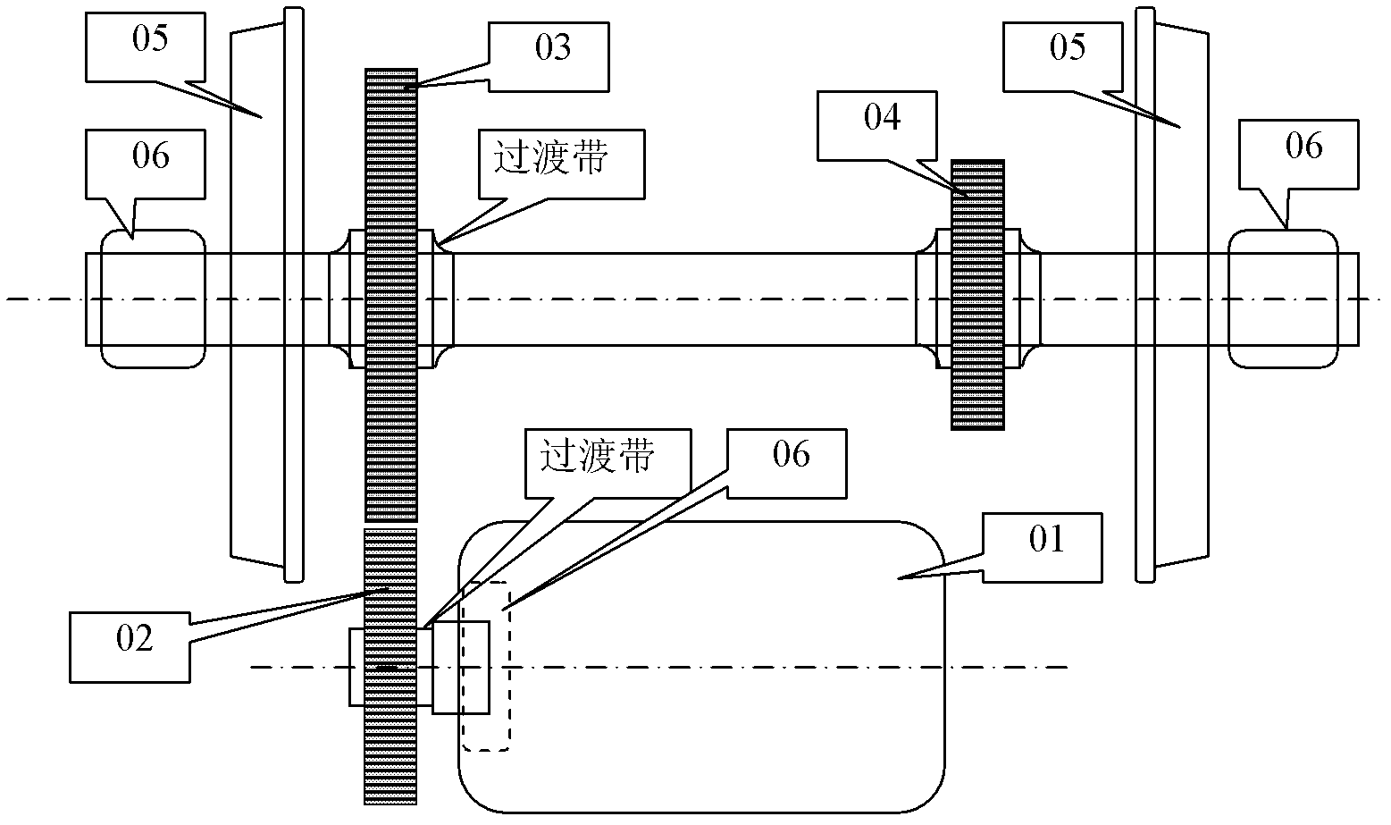 Resonance demodulation double isolate frequency spectrum method for detecting crack of gear shaft
