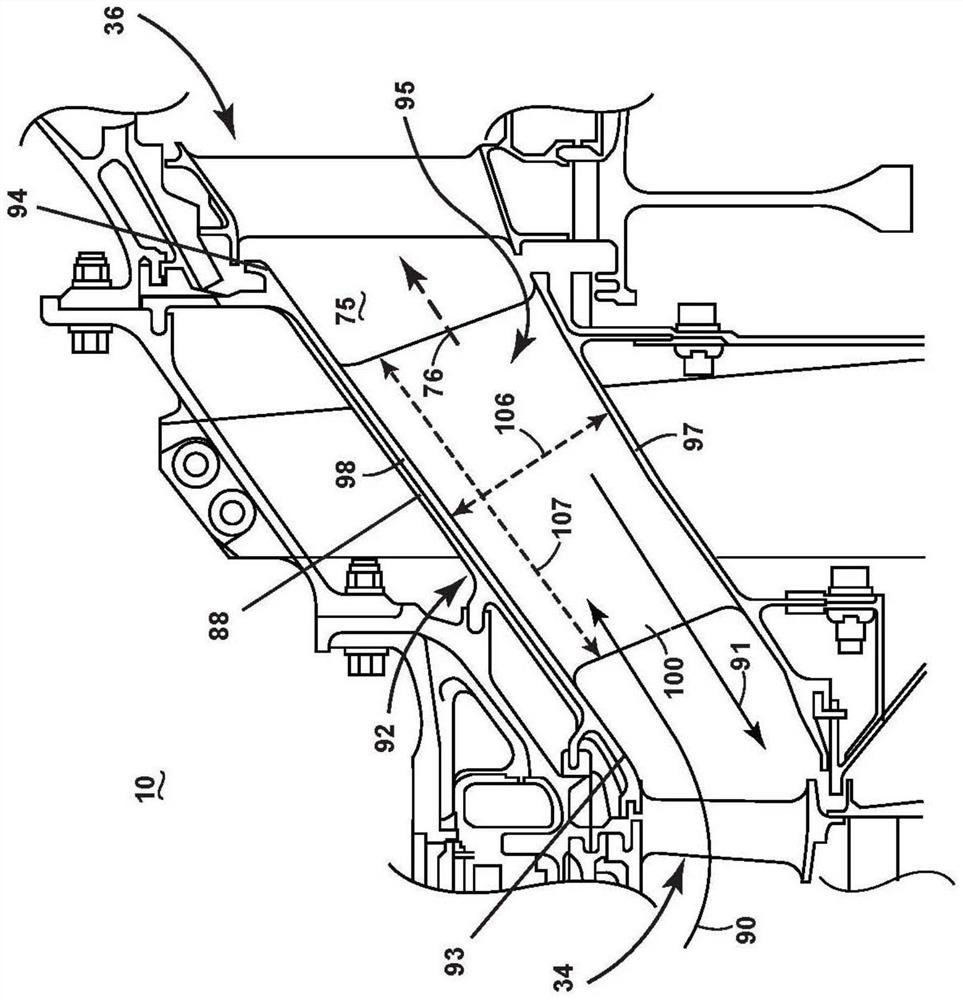 Turbine engine with shock wave attenuation