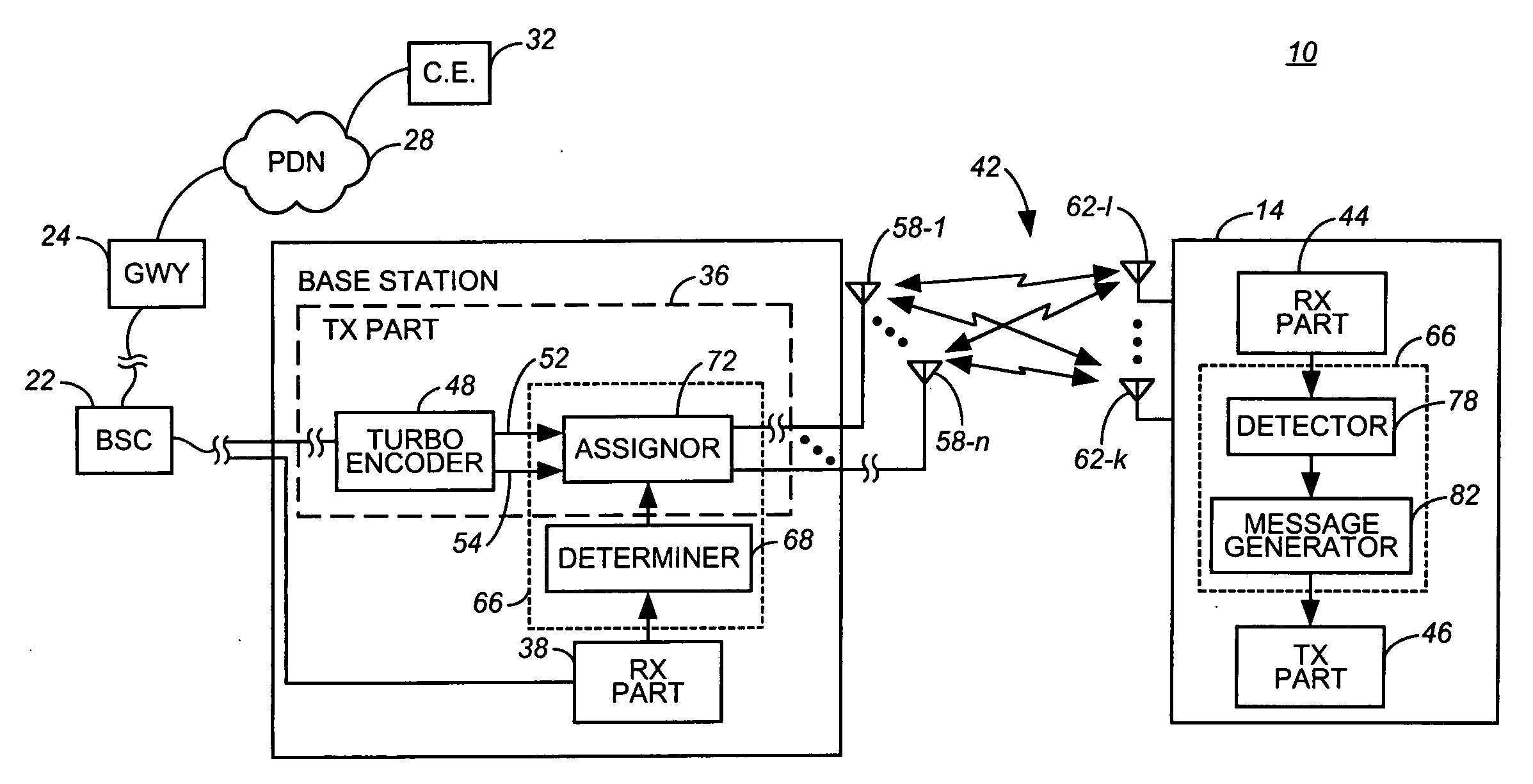 Apparatus, and associated method, for assigning data to transmit antennas of a multiple transmit antenna transmitter