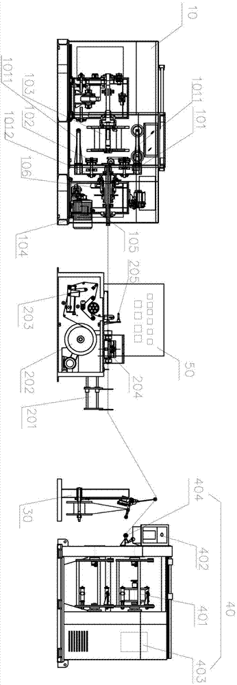 Single-stranding unit with return combustion and automatic tension system