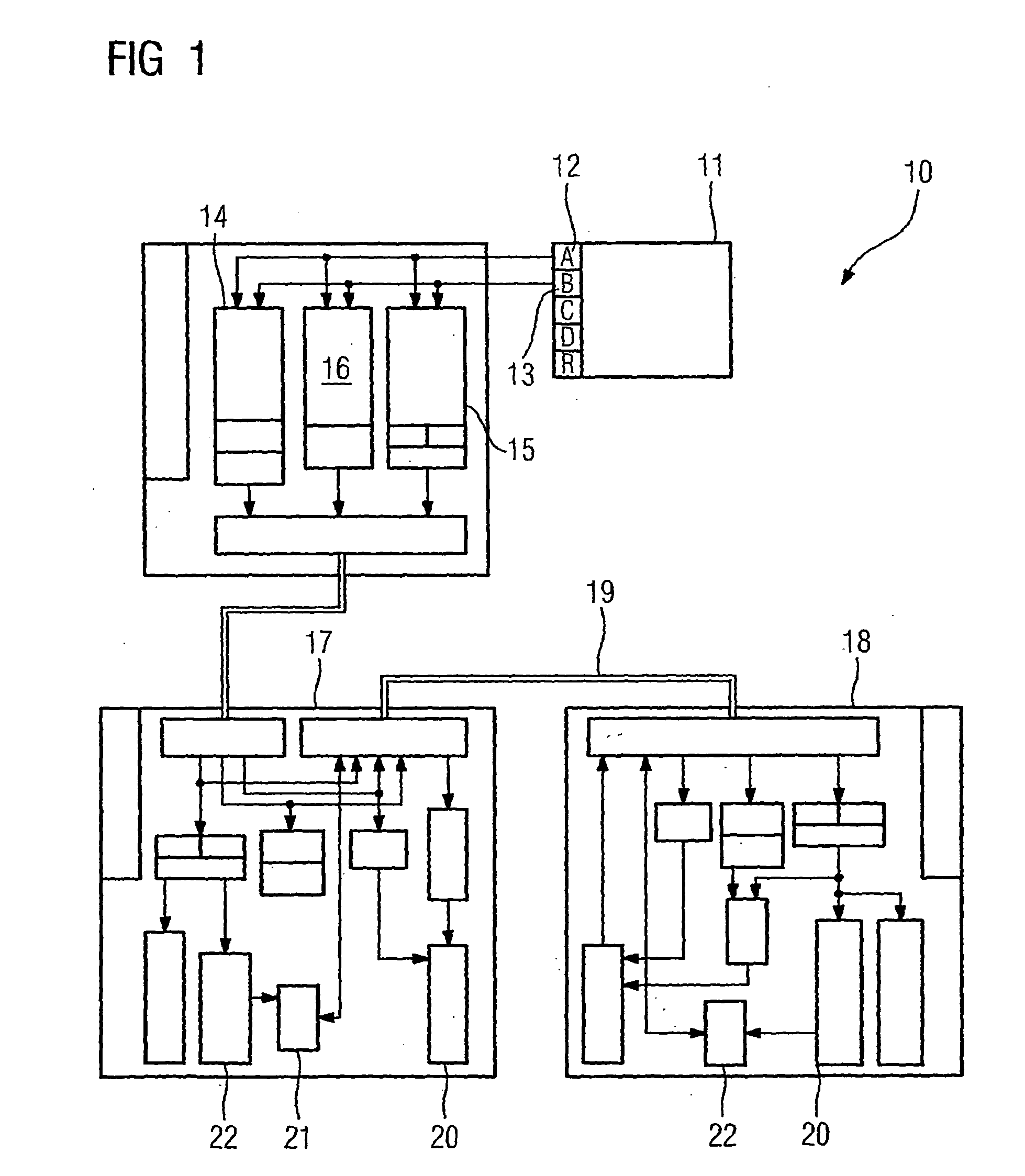 Device and Method for Error-Protected Detection of Measured Values in a Control Unit