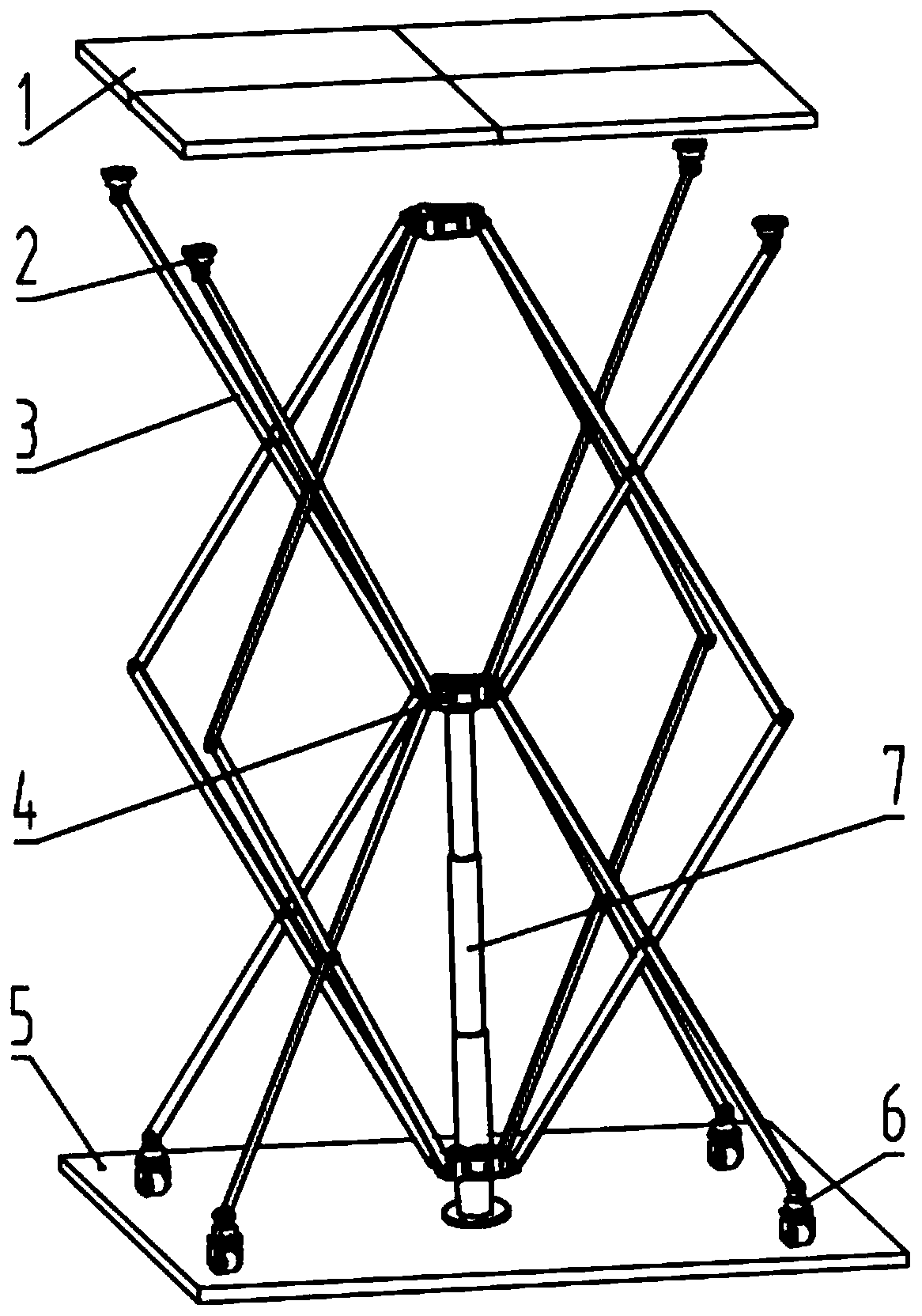 A mast-driven cross scissor lifting mechanism with adjustable argument angle