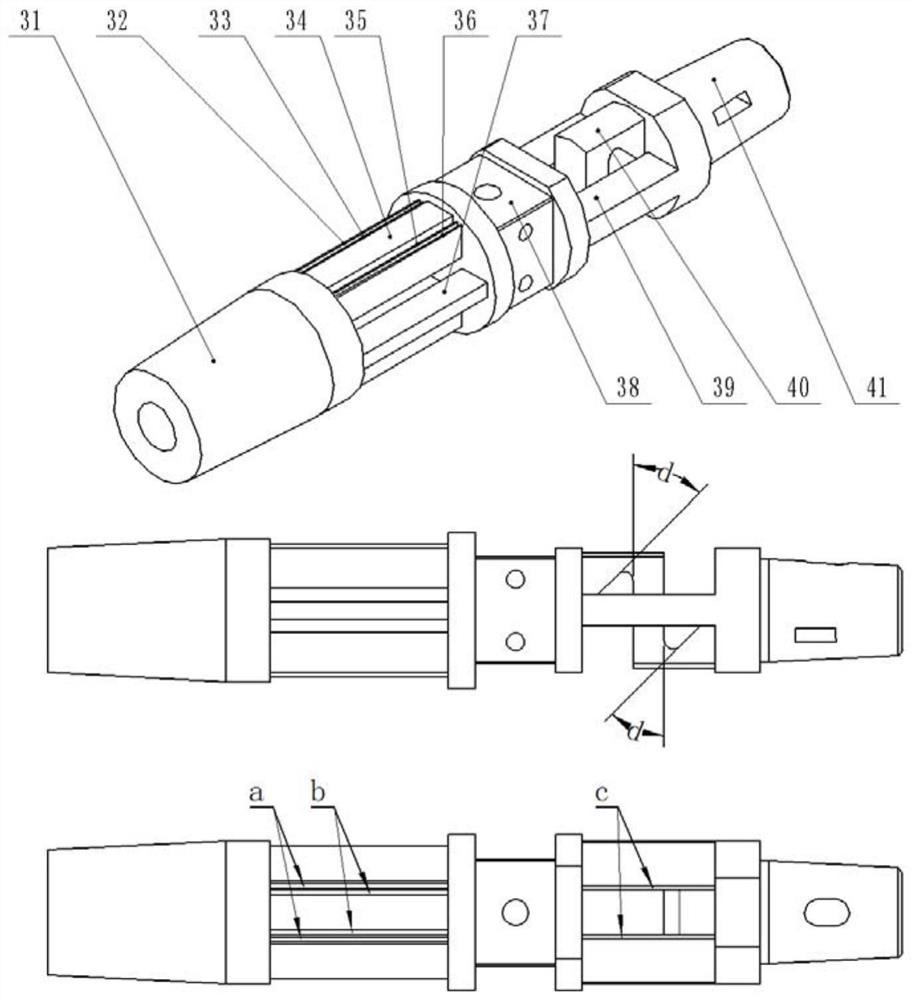 The dynamic derivative test device for pitching and yaw forced vibration of high-speed flying wing model at large angle of attack