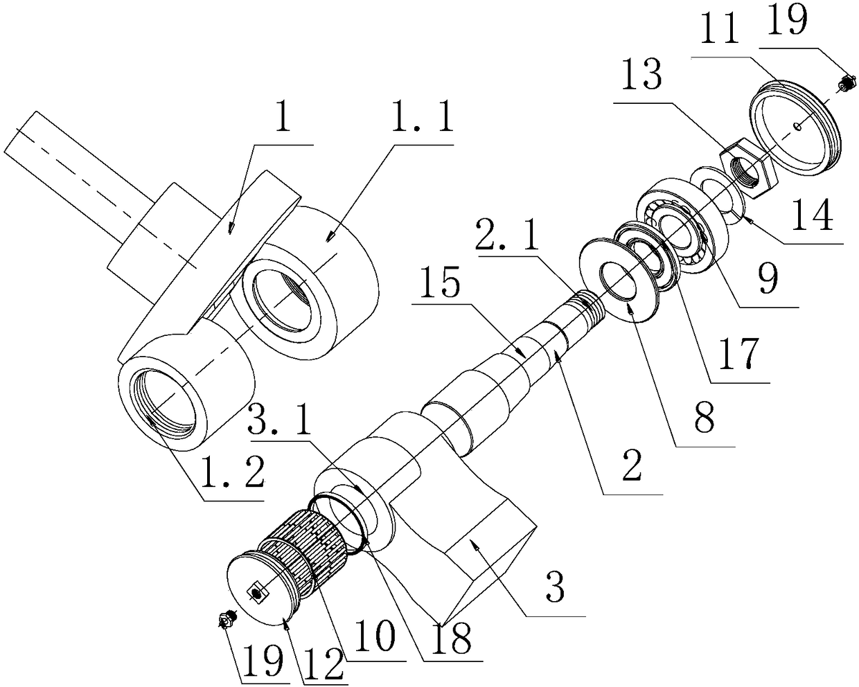 Automobile front axle steering knuckle and front axle connecting mechanism