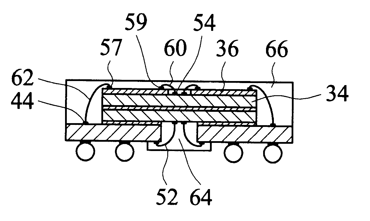 Stacked structure for memory chips