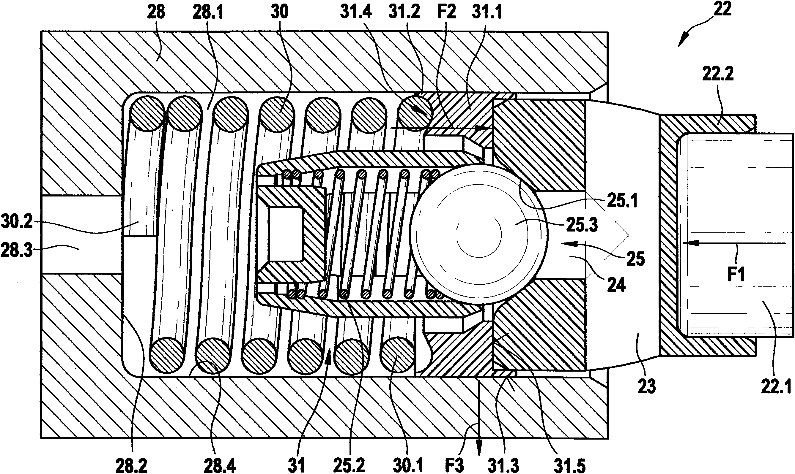Piston pump for conveying a fluid and associated braking system