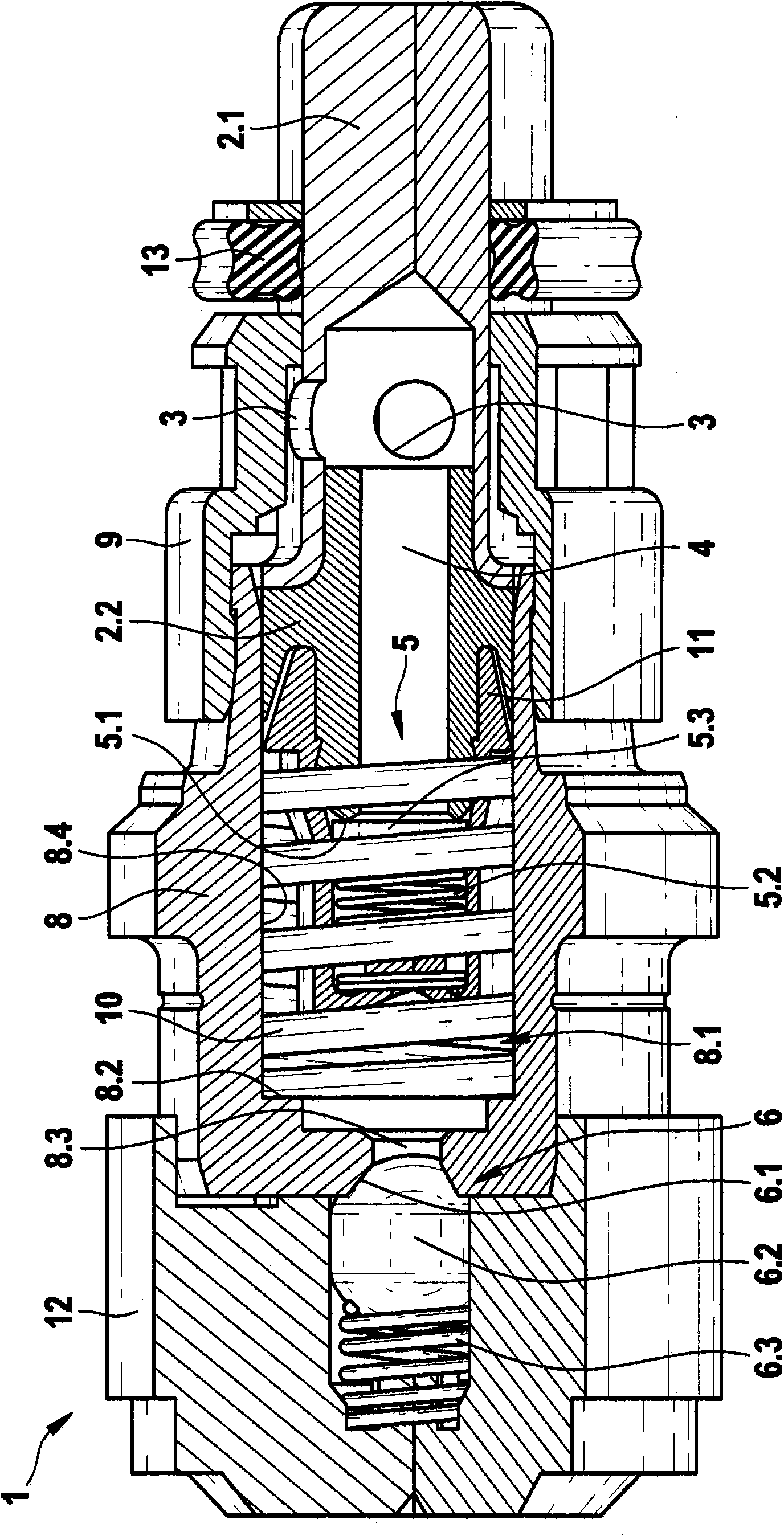 Piston pump for conveying a fluid and associated braking system