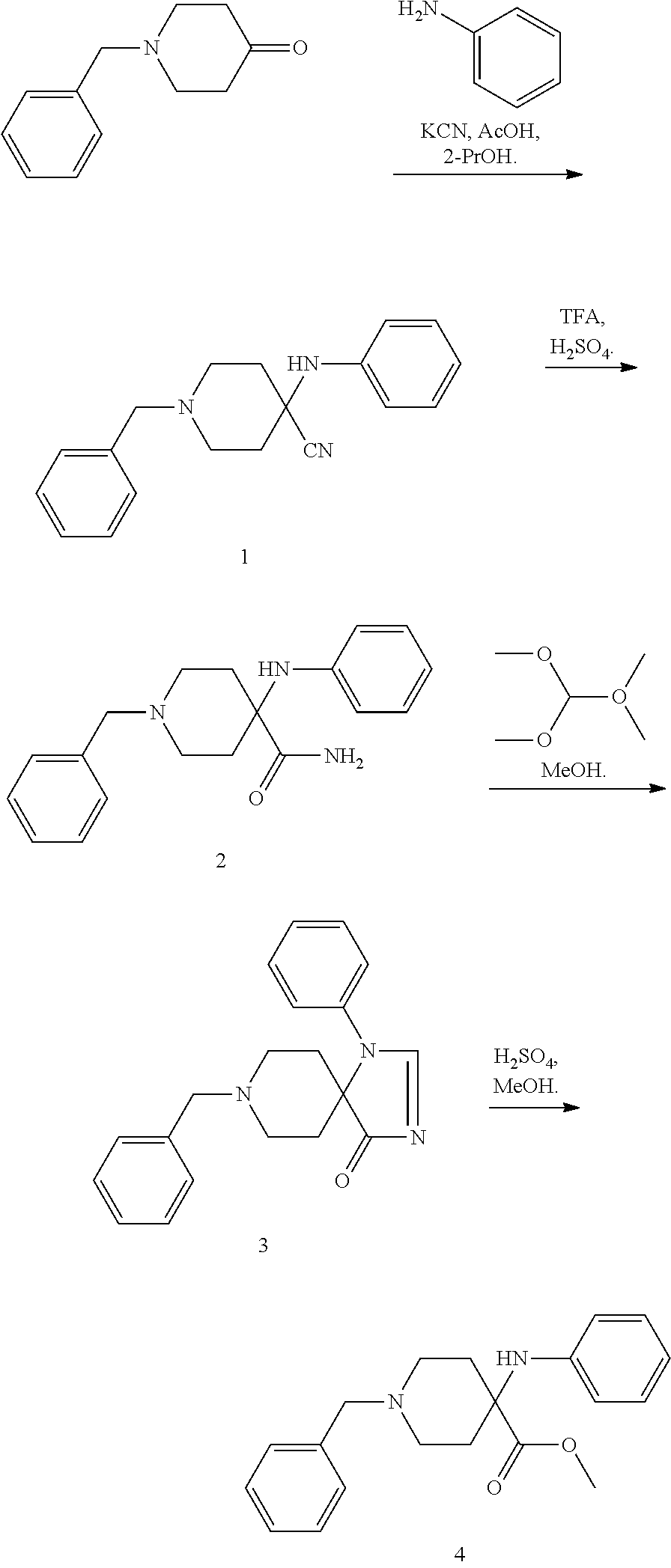 Synthesis of intermediate anilino methyl esters used in the production of synthetic opioid analgesics