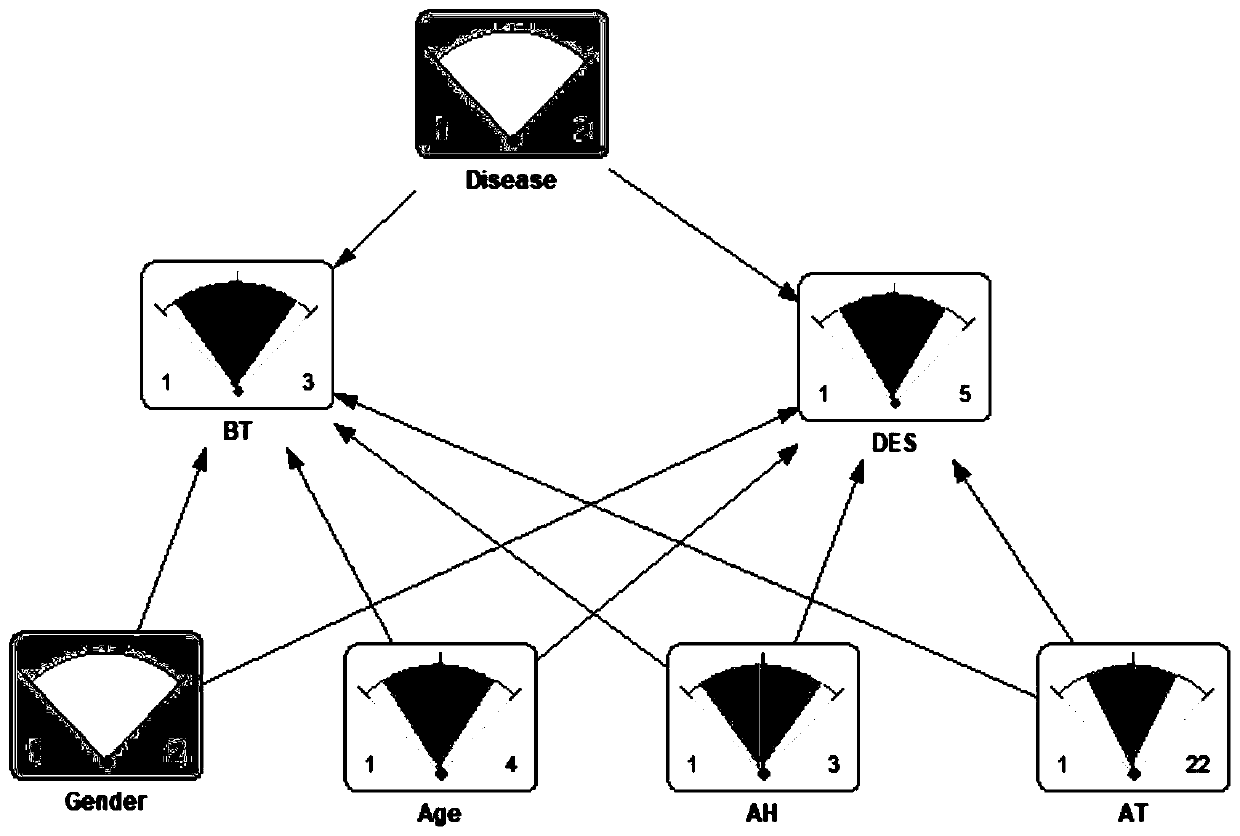 Animal epidemic situation diagnosis method based on Bayes network and system