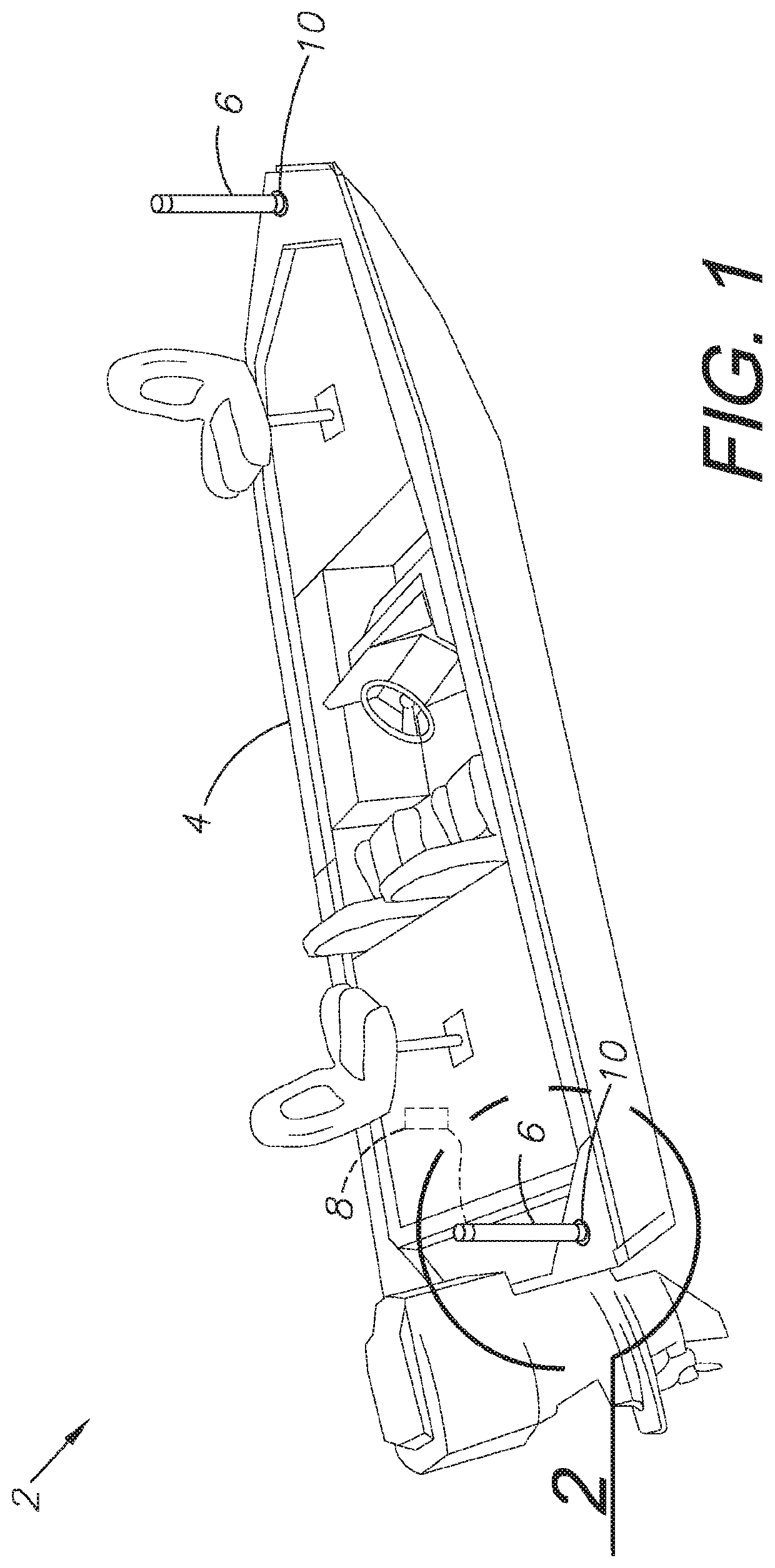 Kayak power port and rail system and method of attachment