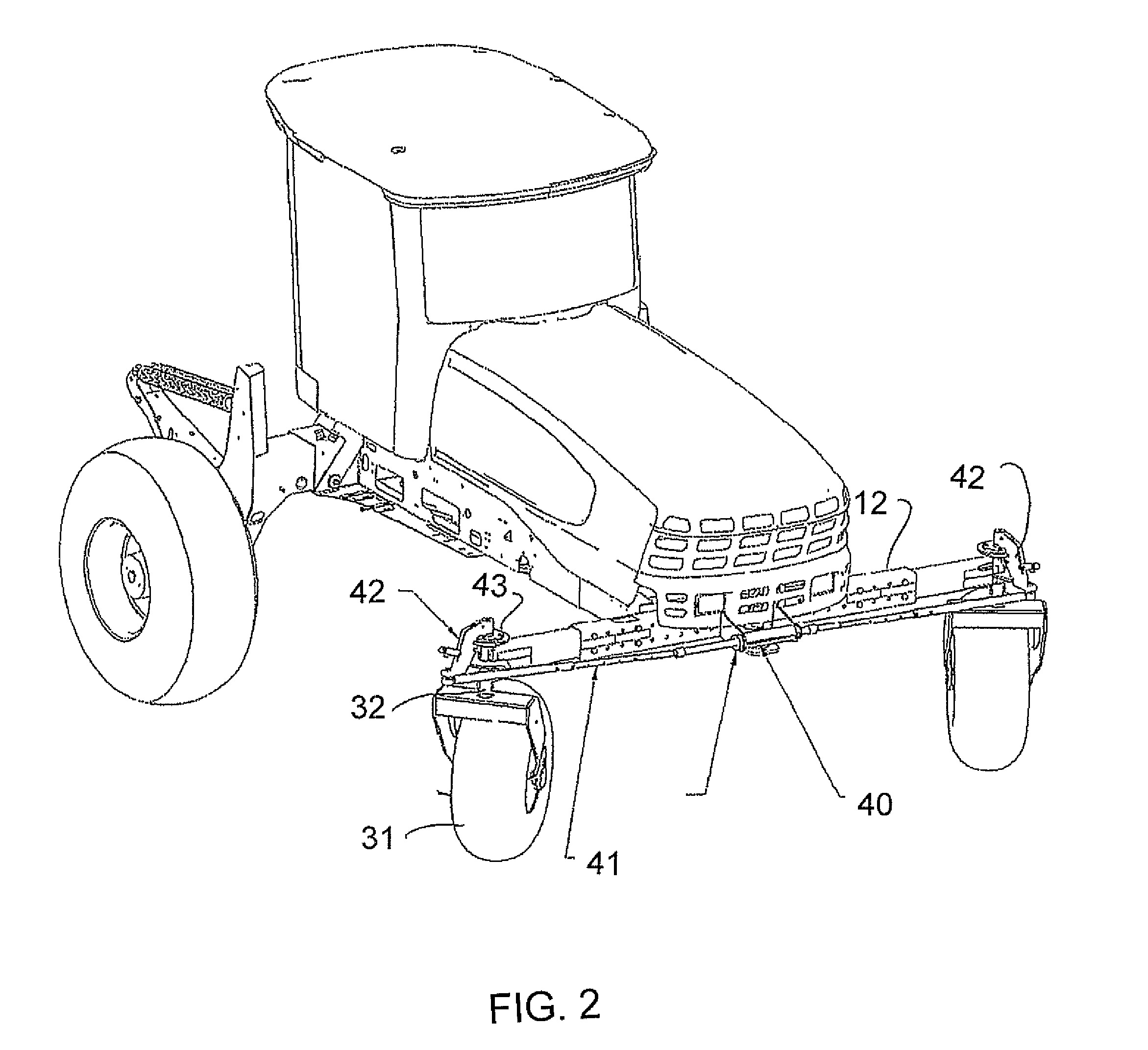 Swather Tractor with Rear Wheel Active Steering