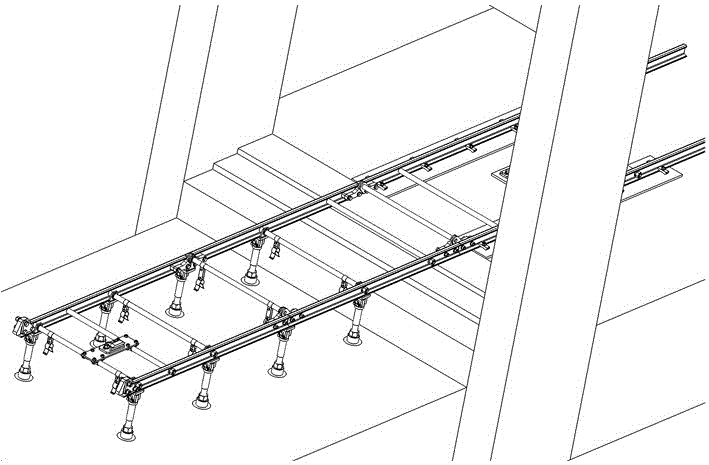 Overturning folding rail for receiving hot cell