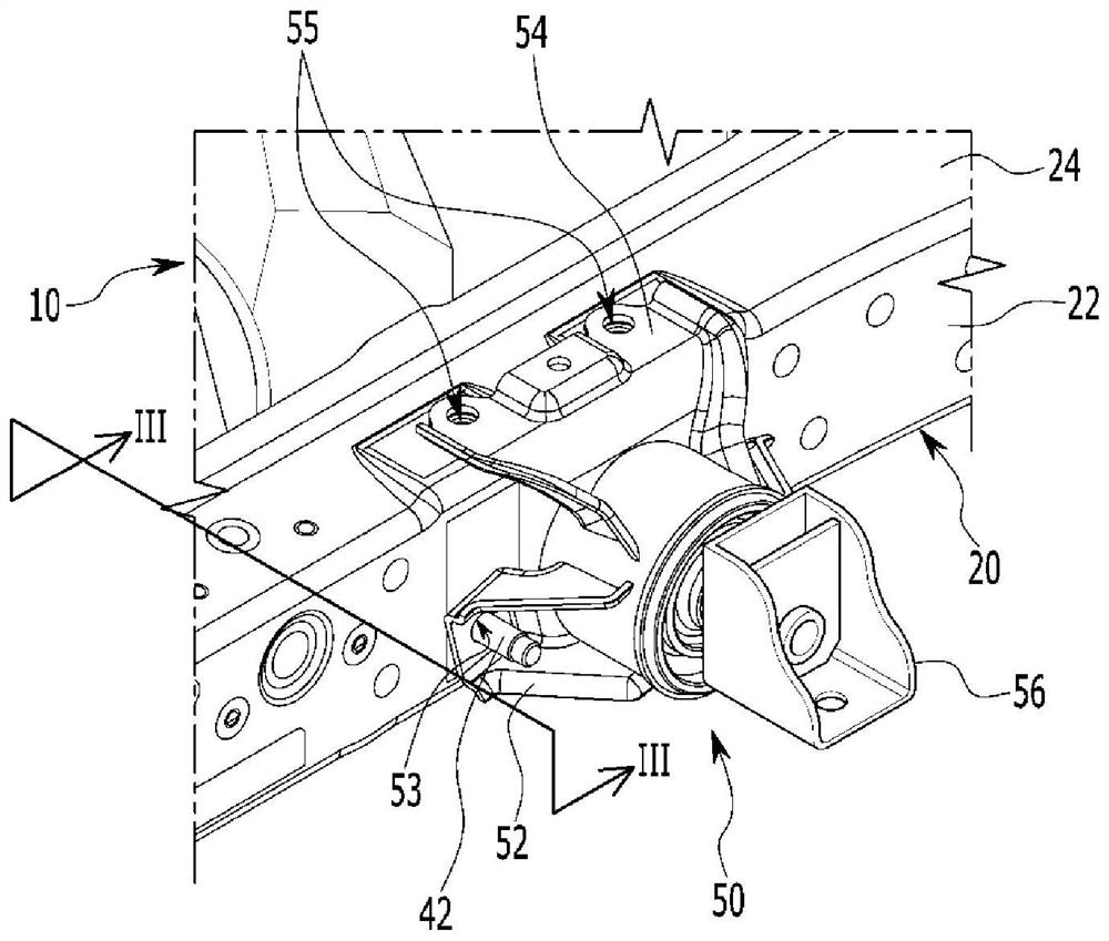 Mounting structure for power module and vehicle body provided with same