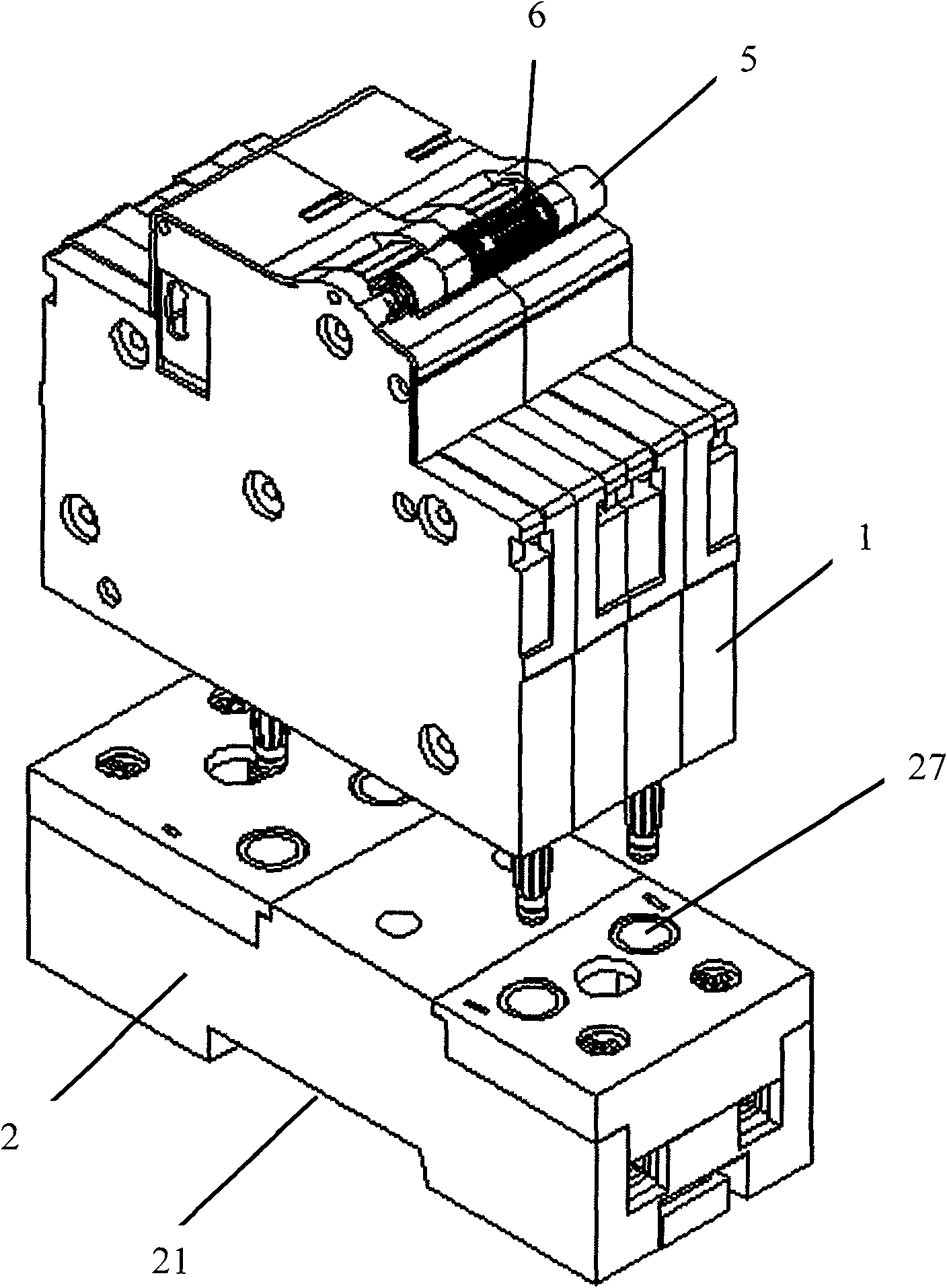 Small circuit breaker for plug-in installation