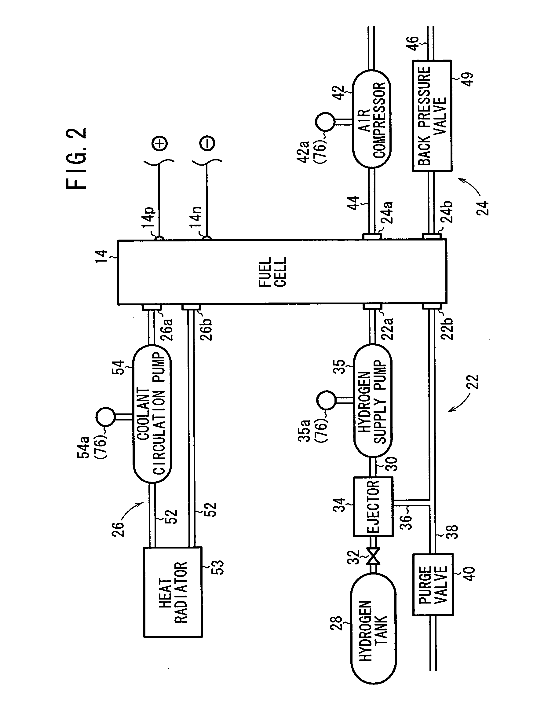 Electric system for fuel cell, fuel cell vehicle, and method of supplying electric power