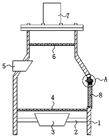 Powder treatment device for agricultural grain processing