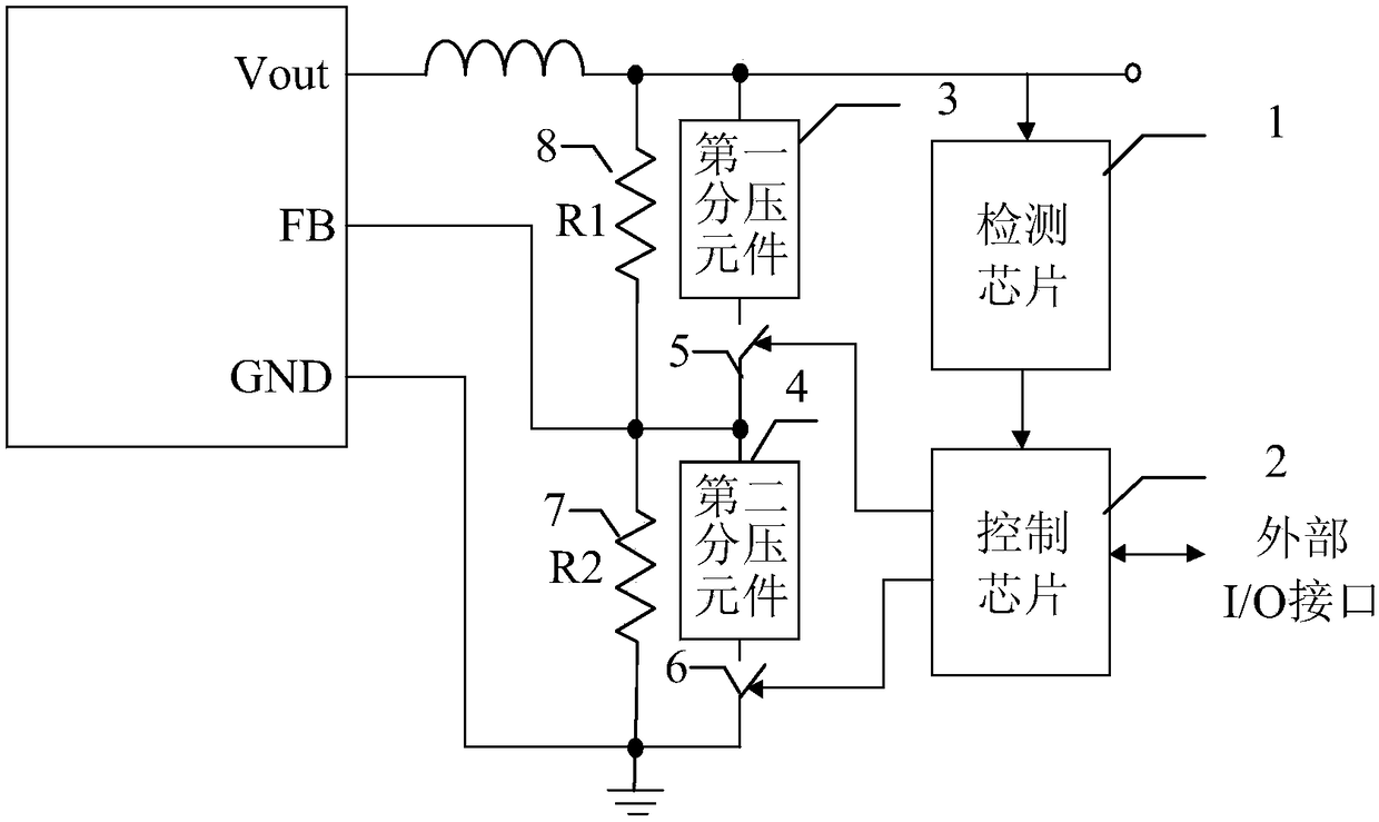 Single-board power supply voltage online adjusting circuit