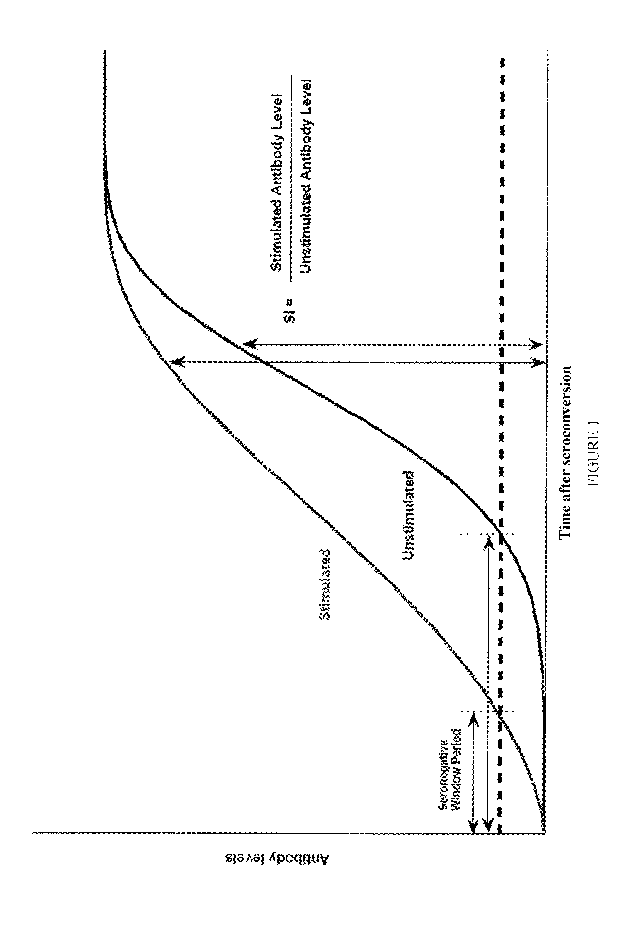 Method and kit for determining the time of seroconversion of a patient infected with a virus