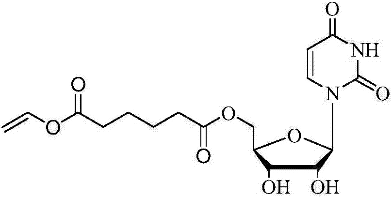 Method for 5'-O-ethylene adipyl uridine online synthesis through lipase catalysis