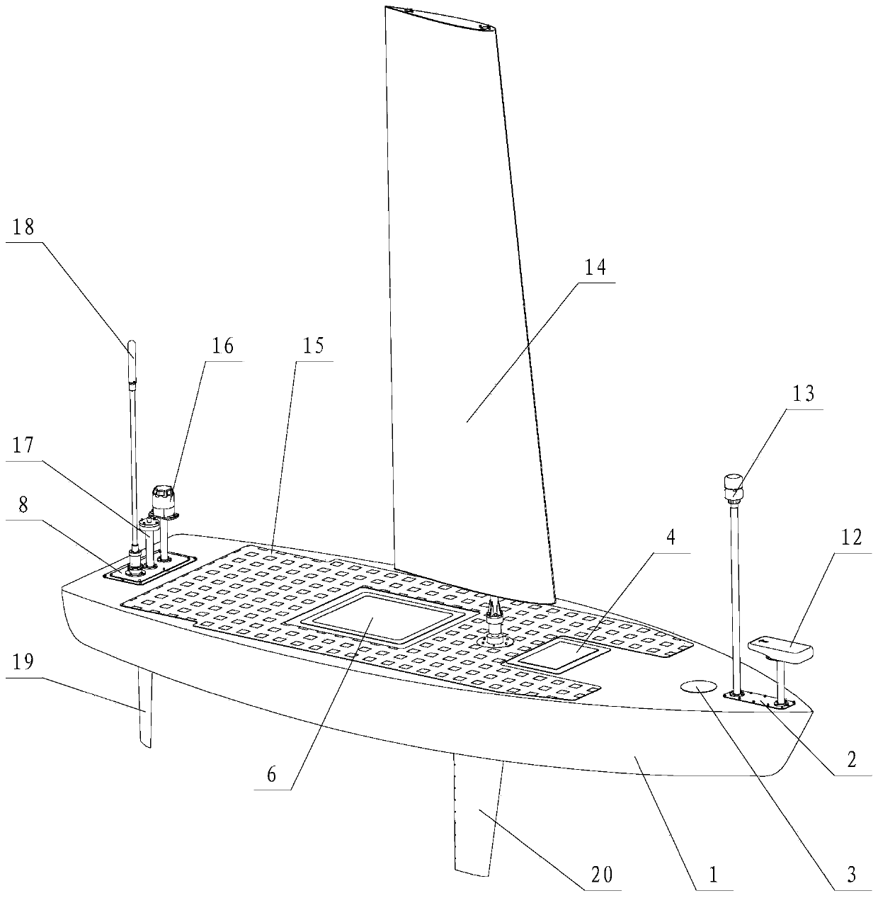 Unmanned sailing boat for marine environment observation
