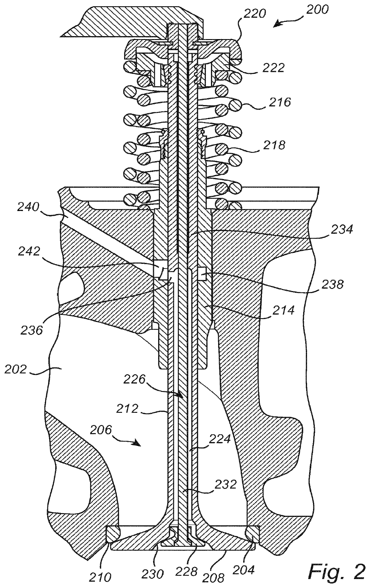 Valve arrangement and valve guide