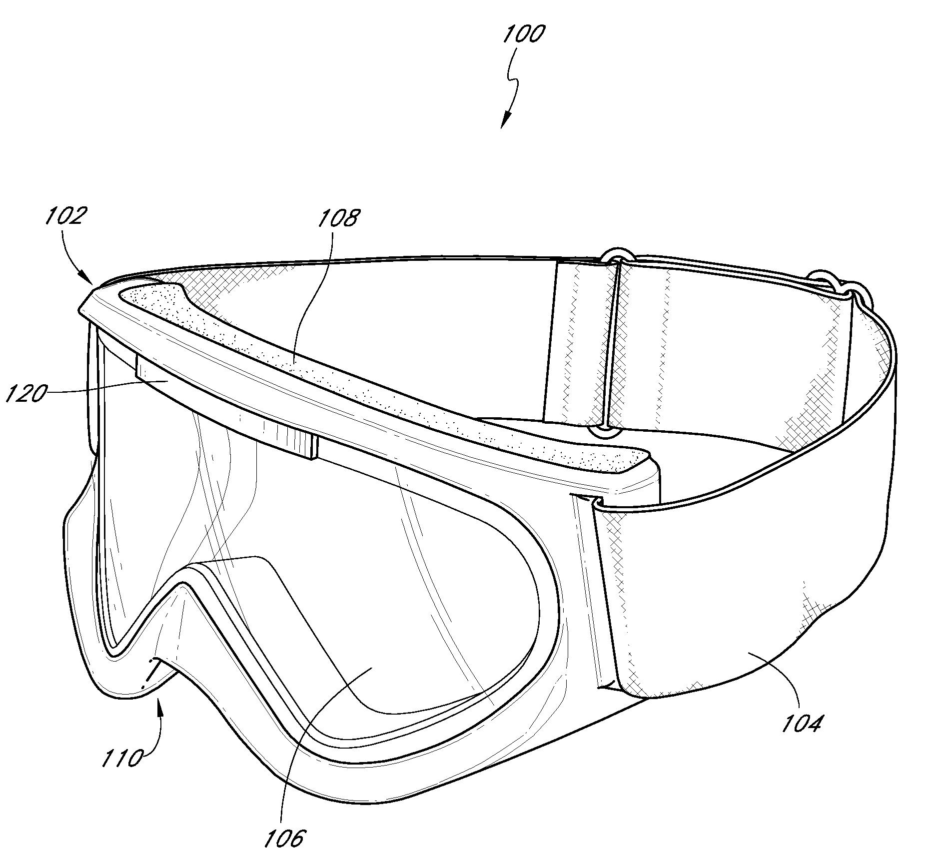 Controlled deflection goggle