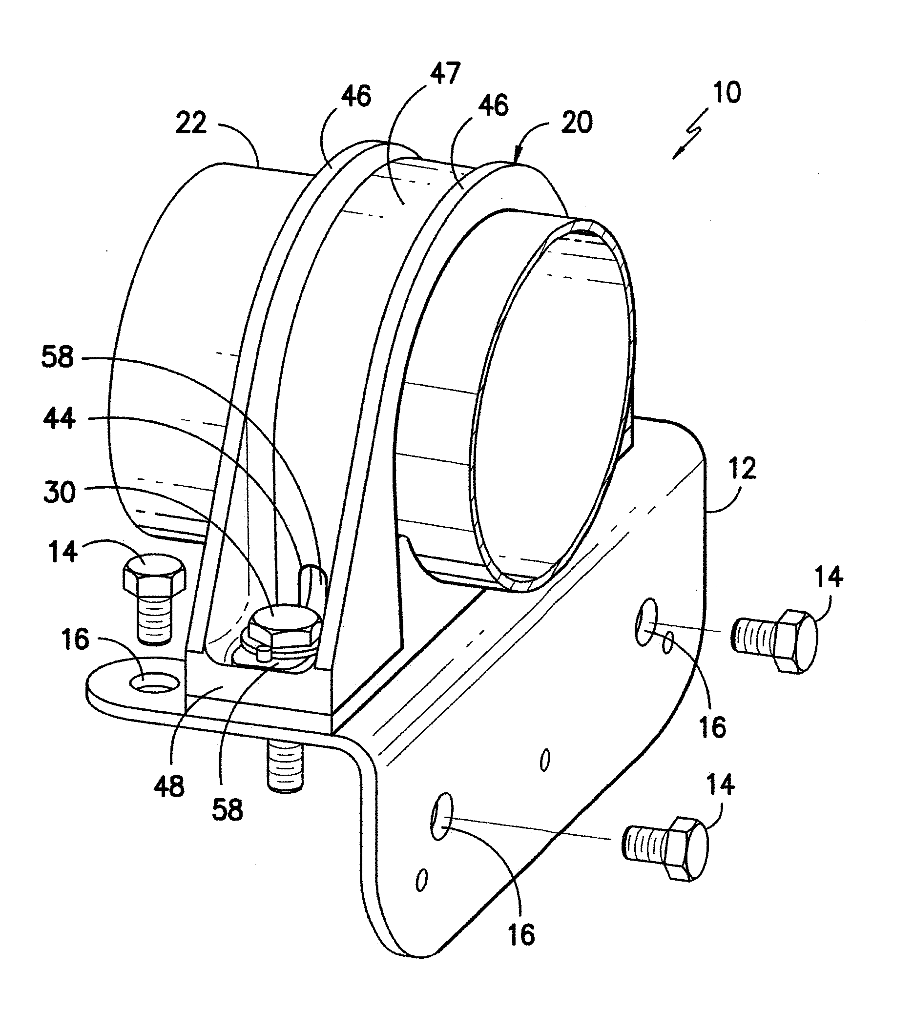 Saddle clamp having electrical bonding character