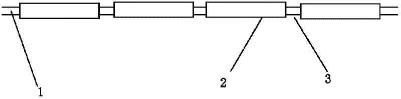 Separated section type diamond wire and production method thereof