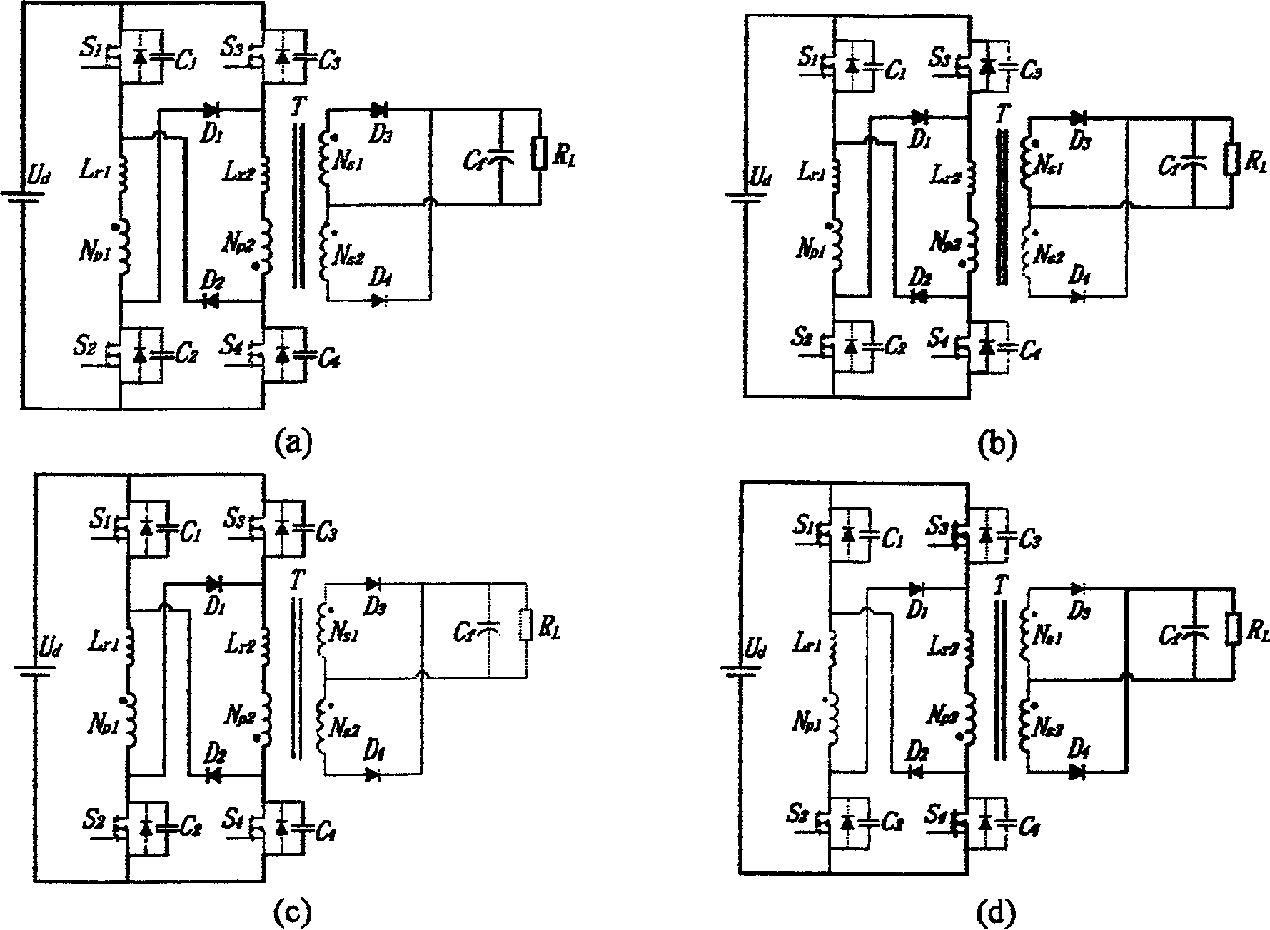 Two-way two-tube positive excitation converter topology