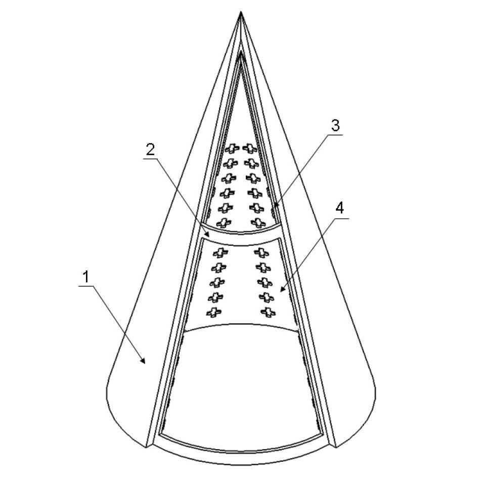 Frequency-selection-surface invisible radome with dielectric medium truss structure