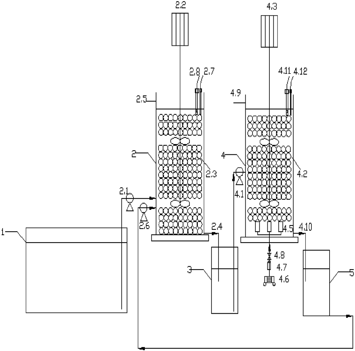 Device and method for short-cut denitrification/short-cut nitrification anammox biofilm process of urban domestic sewage with low c/n ratio