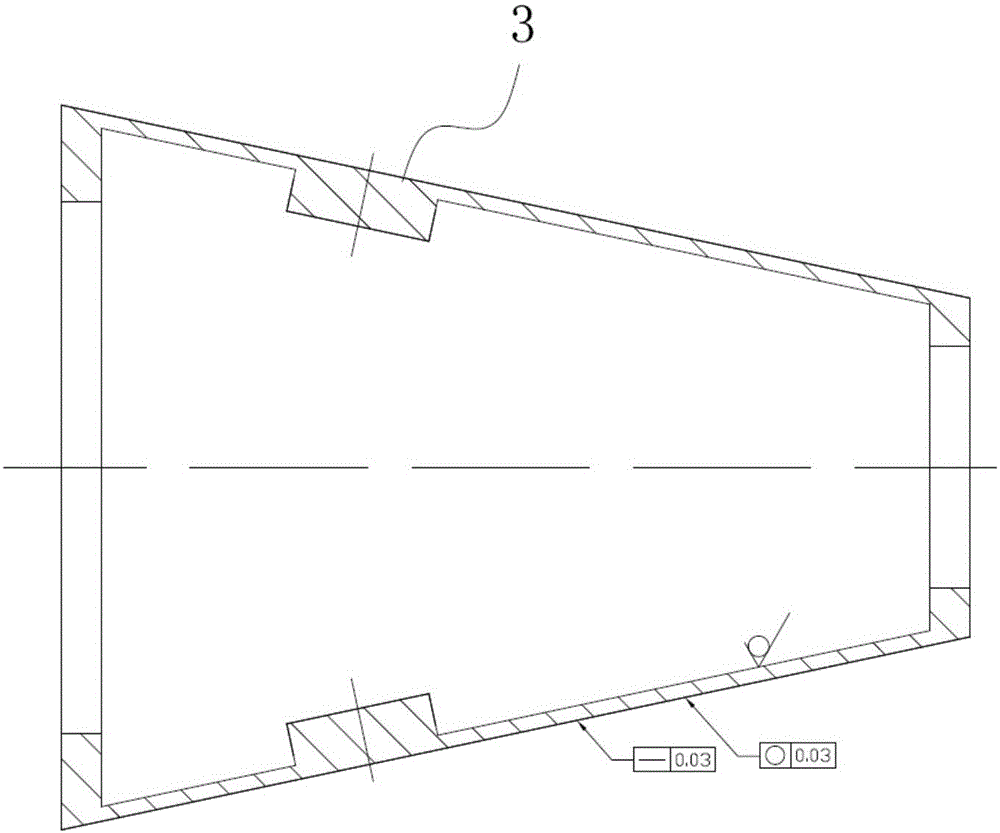 Machining device and method for conical thin wall shell body