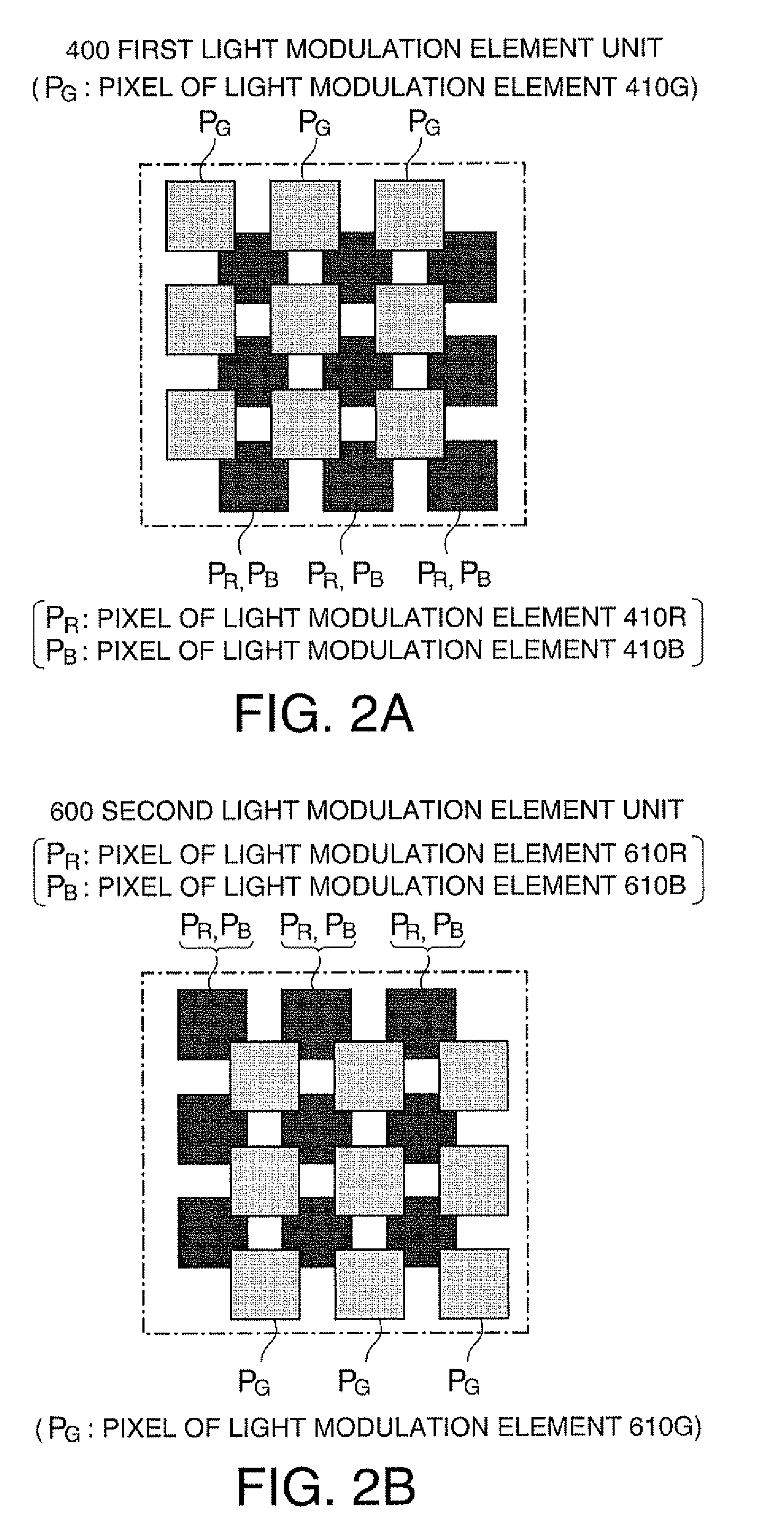 Light modulation element positioning method for projector, and projector