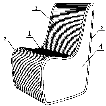 Containing furniture with curved surface shape