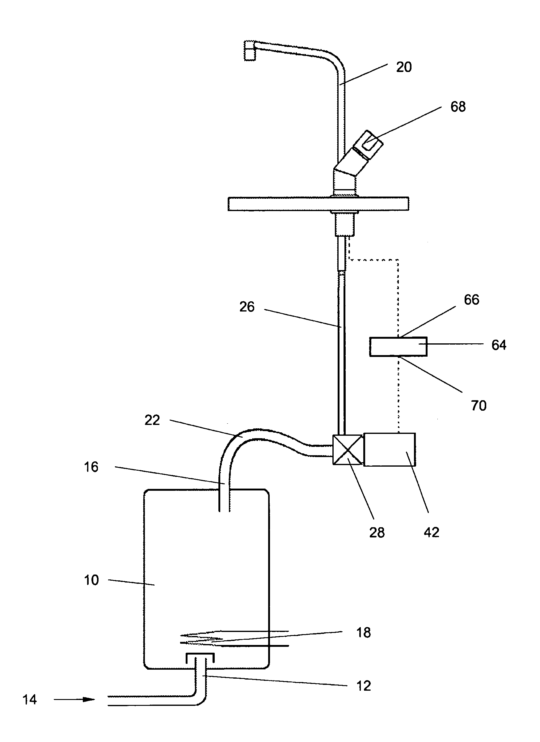 Apparatus for dispensing hot or boiling water
